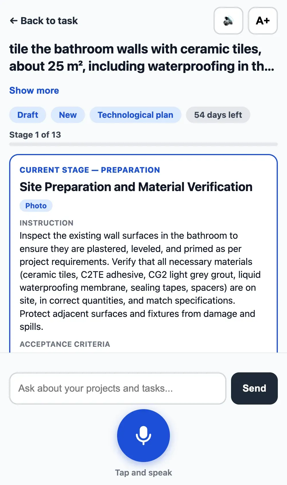 Field mode — current stage